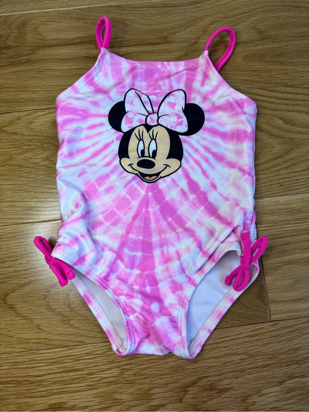 Disney Kids Pink Tie-Dye Minnie Mouse One-Piece Swimsuit
